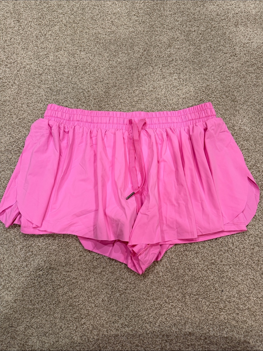 Women’s Hot Pink Athletic butterfly Shorts with Drawstring